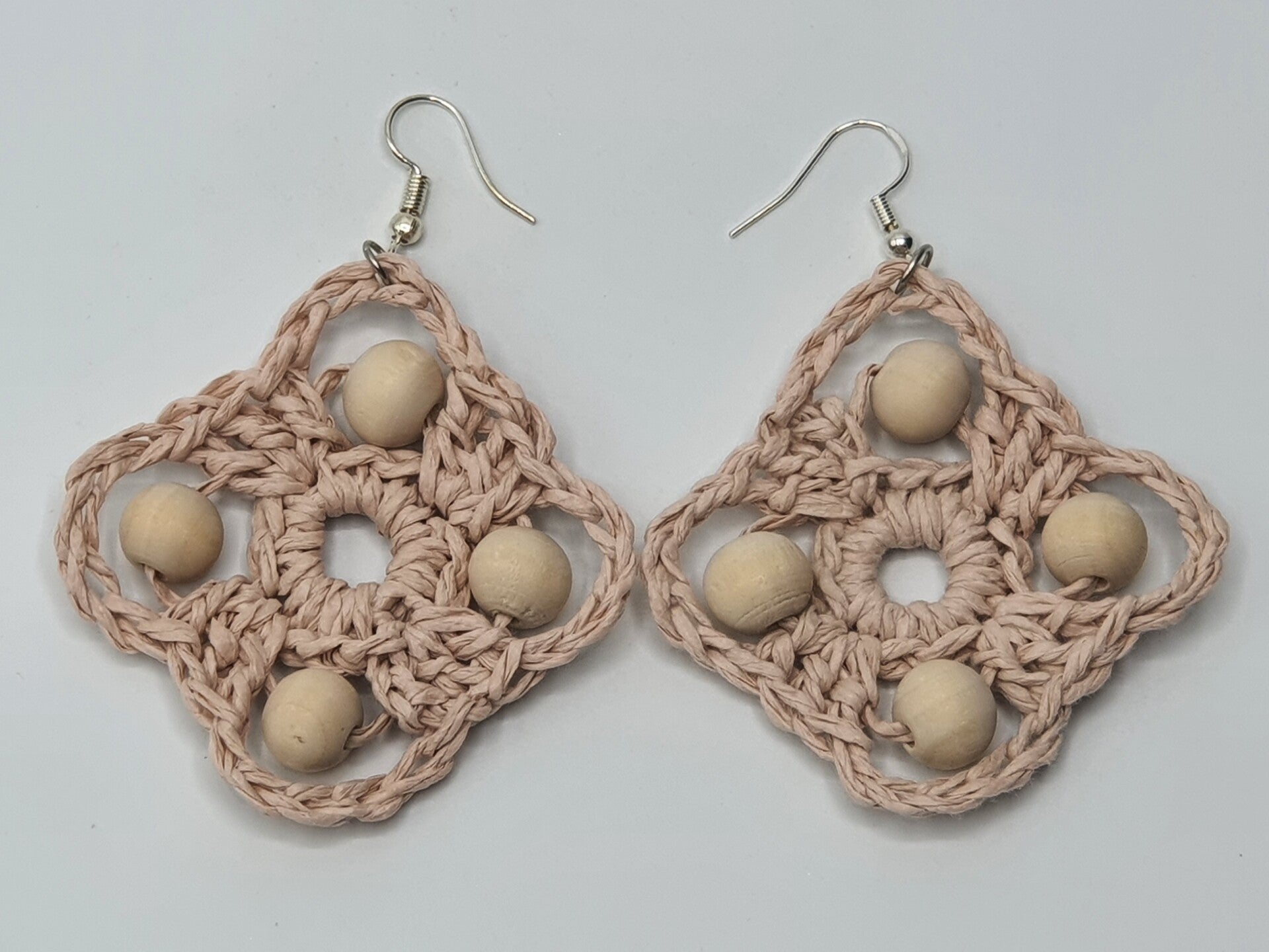 Raffia ruit oorbellen