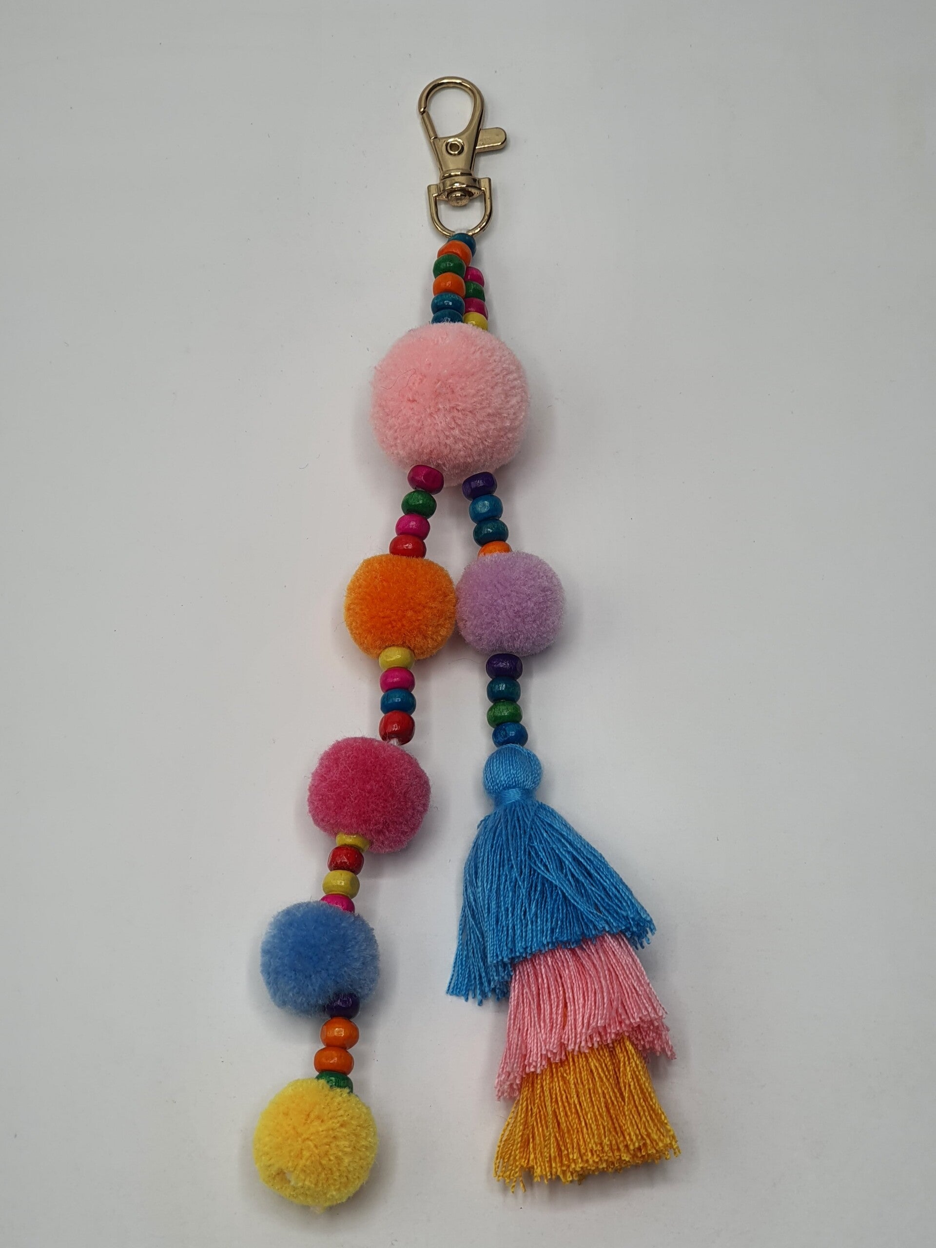 Pompon sleutelhanger/tassenhanger