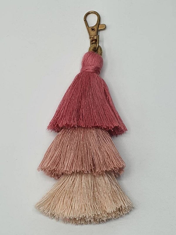 Kwast drie lagen sleutelhanger/tassenhanger