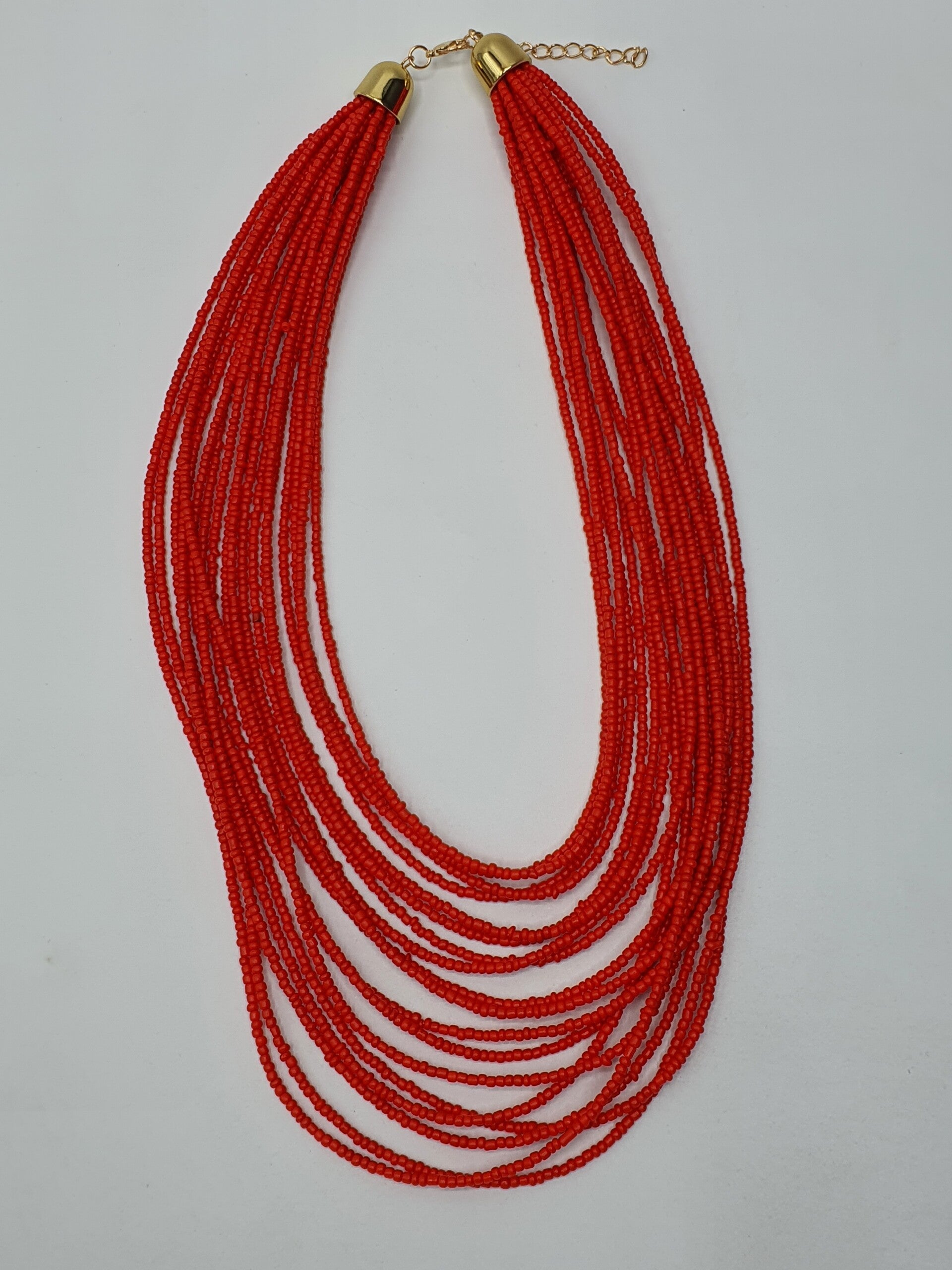 Red Boho  kralen choker