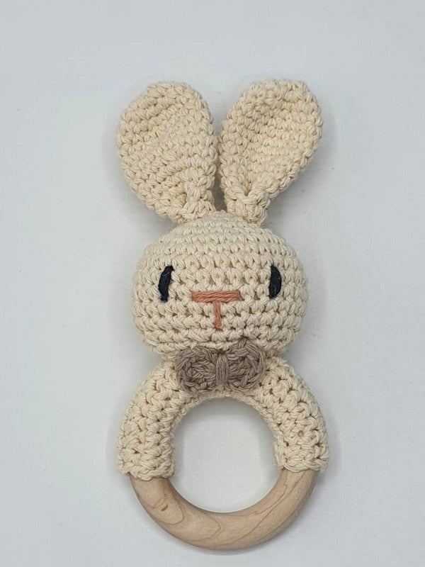 Konijntje Strikje baby rammelaar