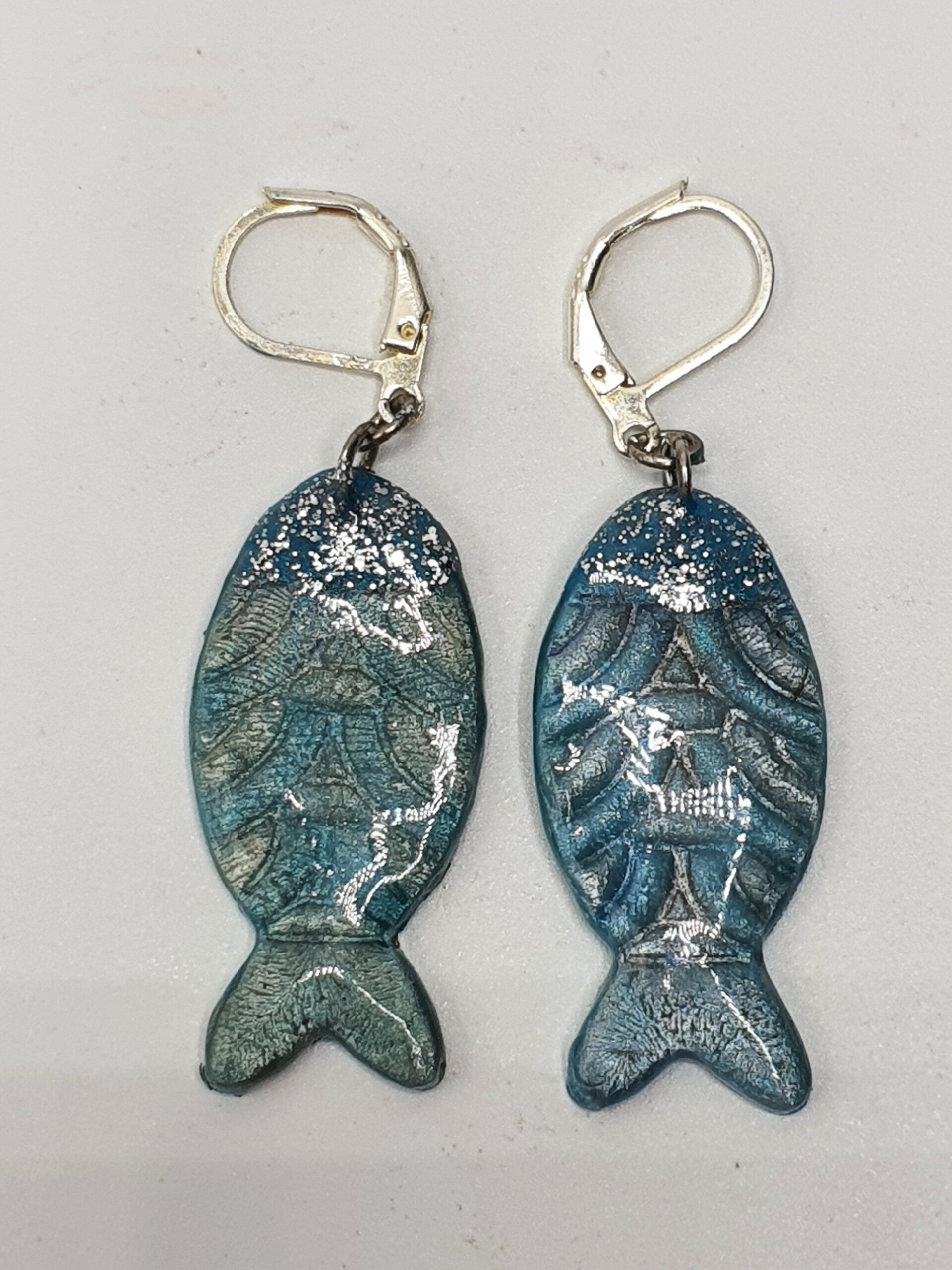 Glitter vis oorbellen