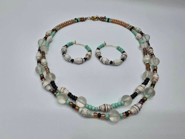 Boho chic - set: collier + oorbellen