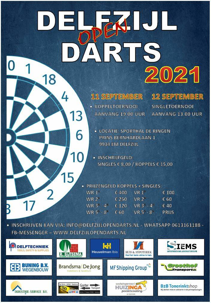Delfzijl Open Darts 2021 Poster