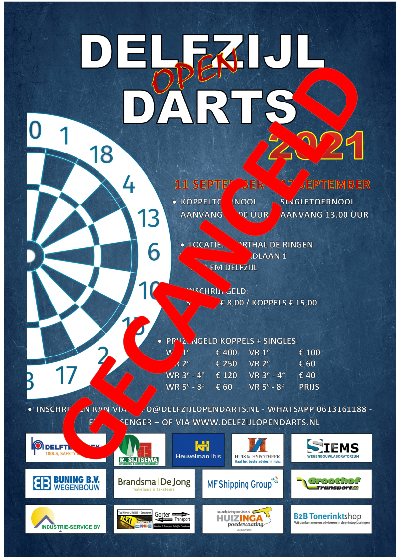Delfzijl Open Darts 2021 Poster