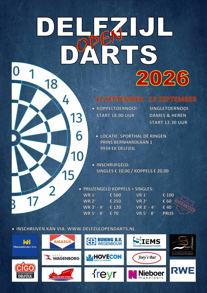 Delfzijl Open Darts 2026 Poster