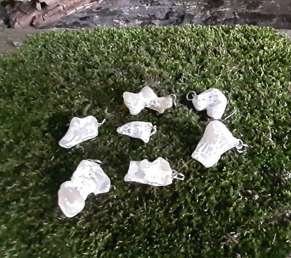 Slangenhuid Agaat hangers, wit