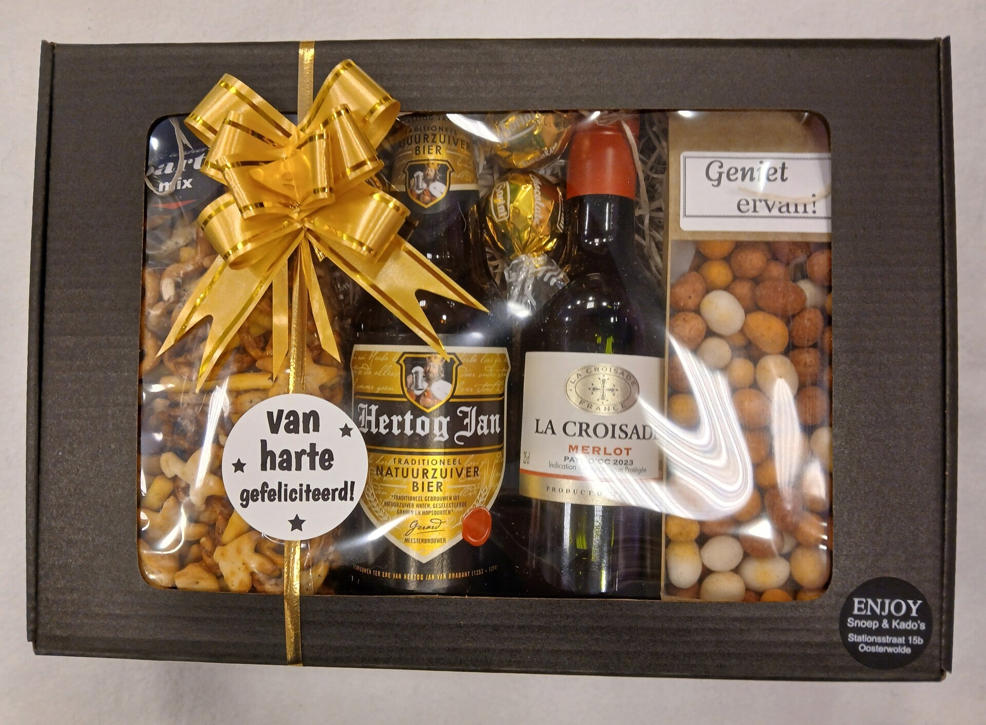 Cadeaupakket Hertog Jan/ rode wijn