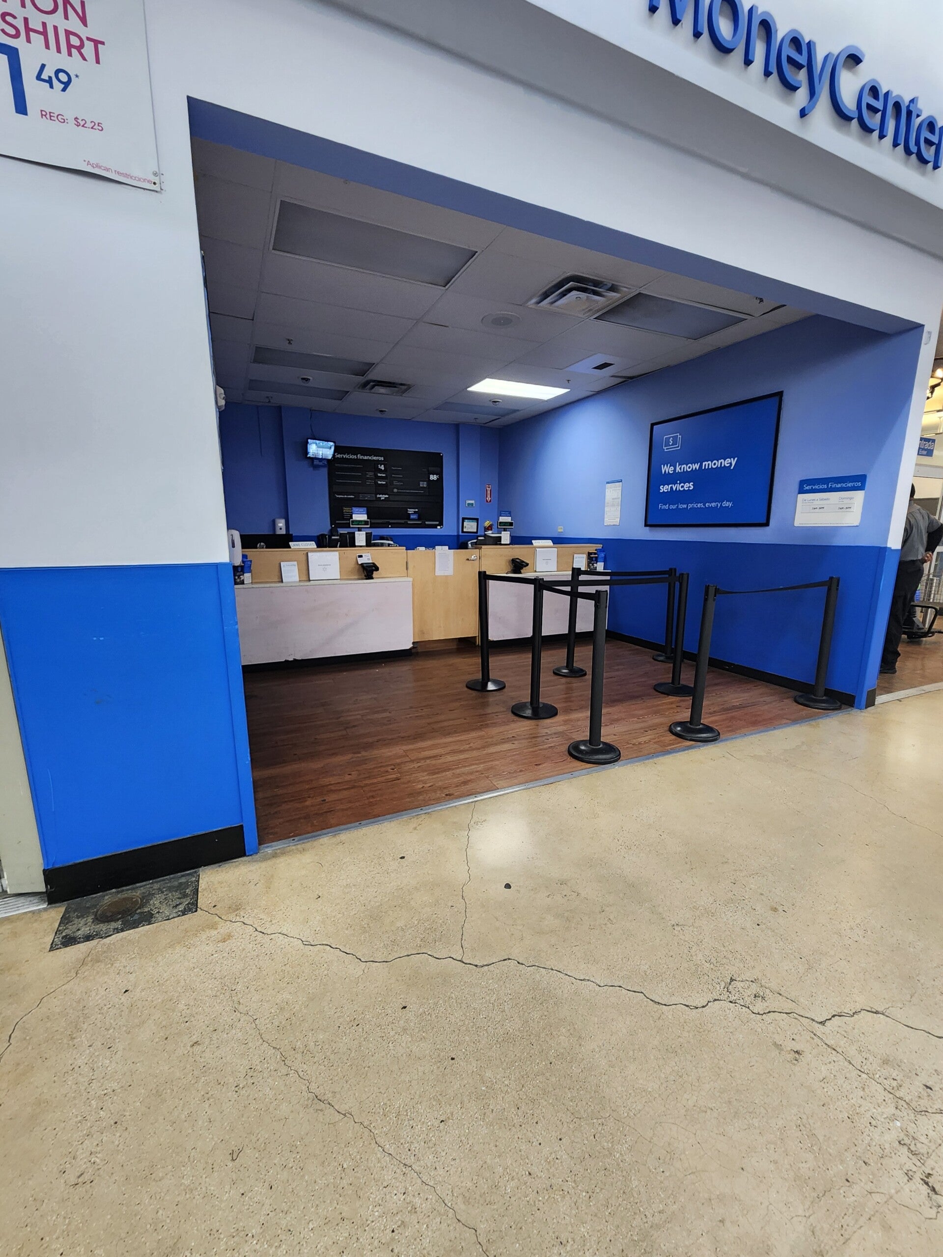 Completed retail service storefront and customer counter