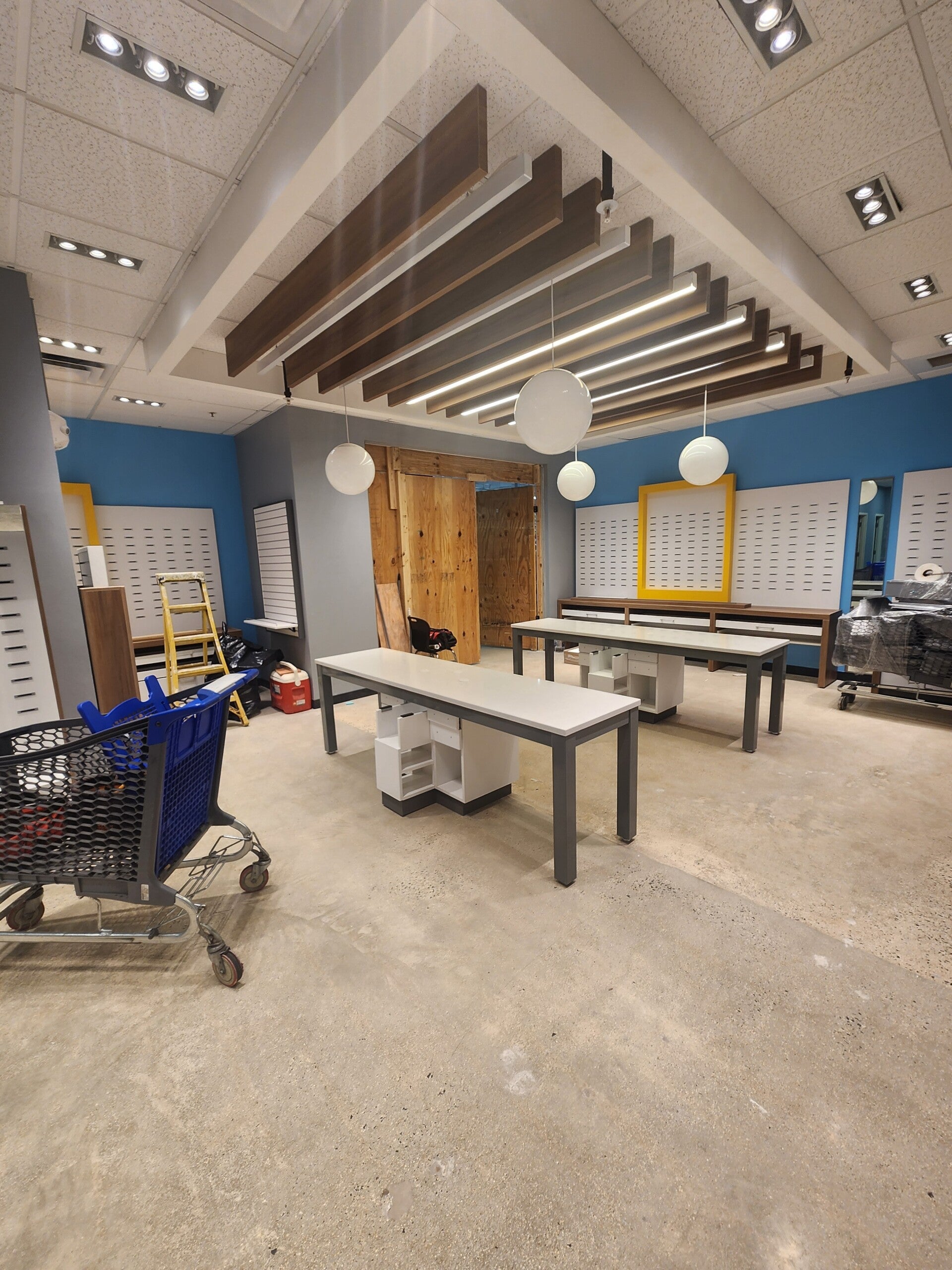 Finished retail interior after commercial remodeling