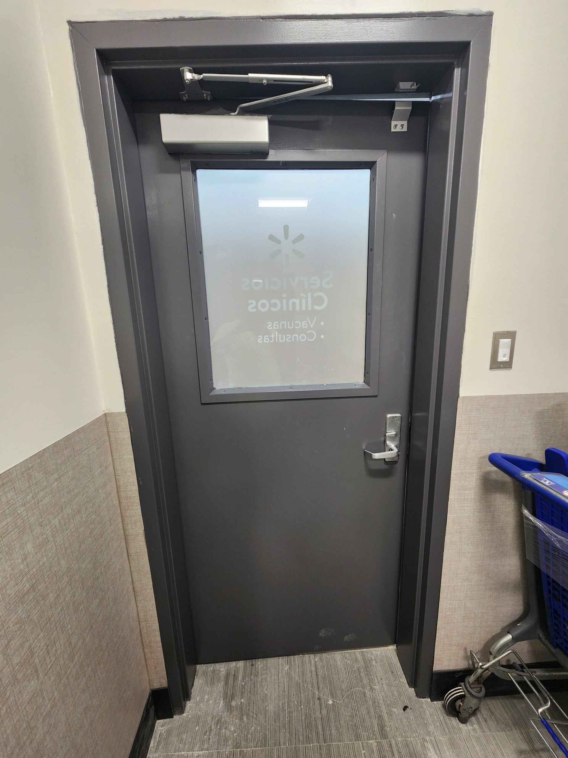 Installed entry door with finished interior walls