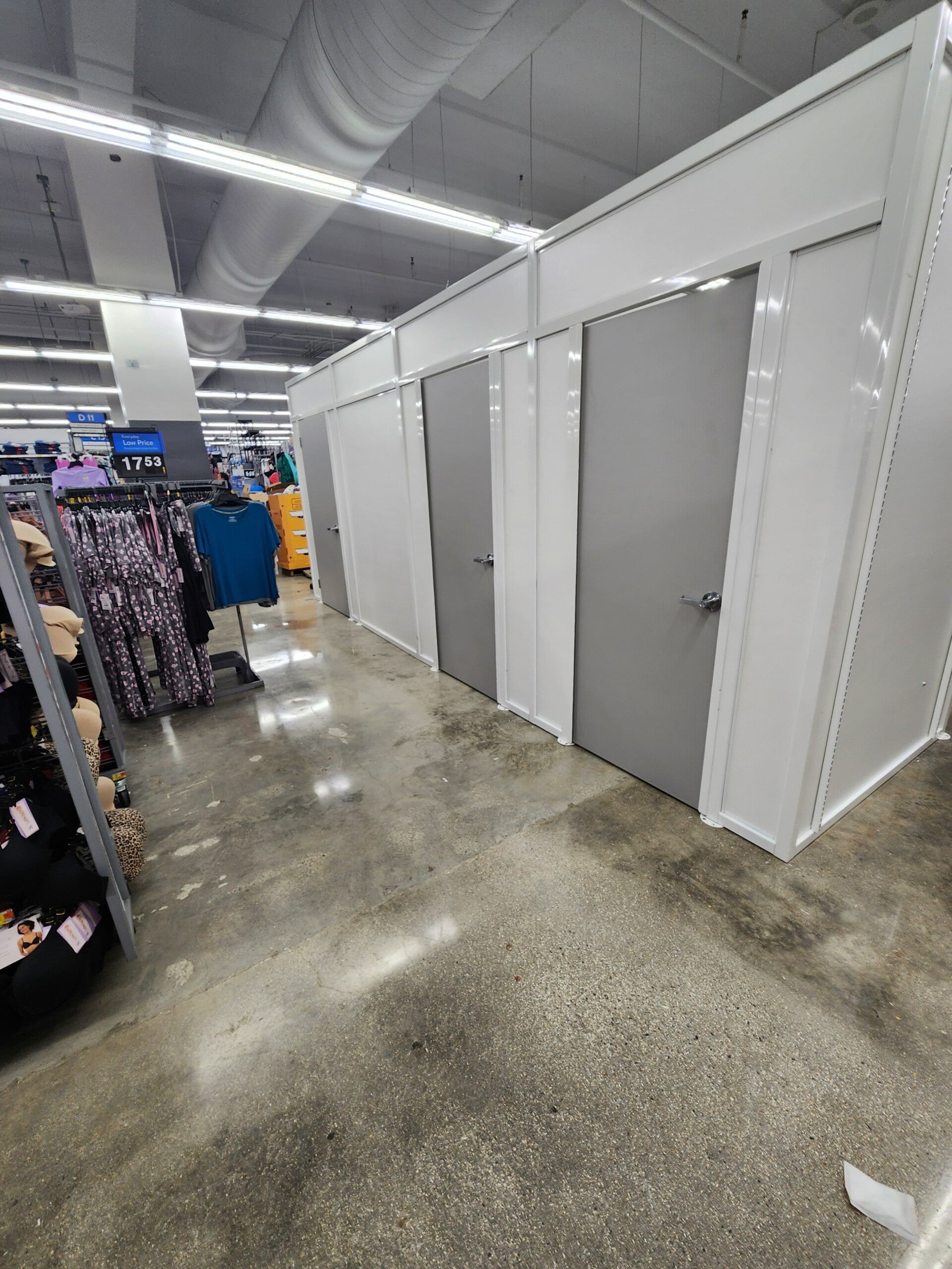 Completed commercial retail enclosure and polished floor