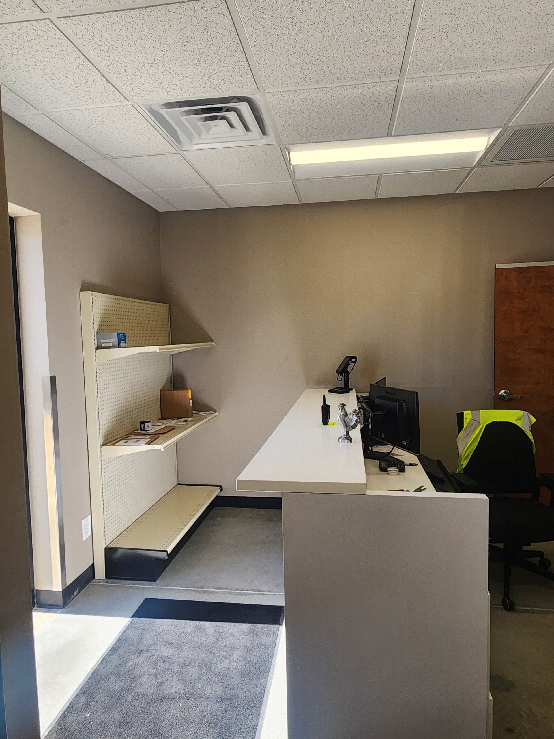 Finished commercial flooring in an interior service area