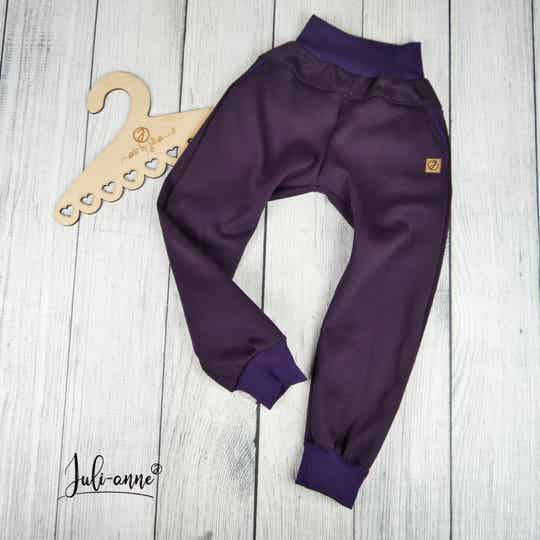 Taschenklappen Hose Sweat Uni Lila