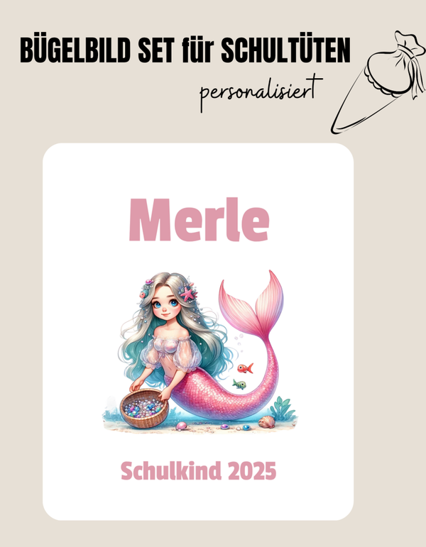Set für Schultüte *personalisiert* MERMAID CUTIE 8