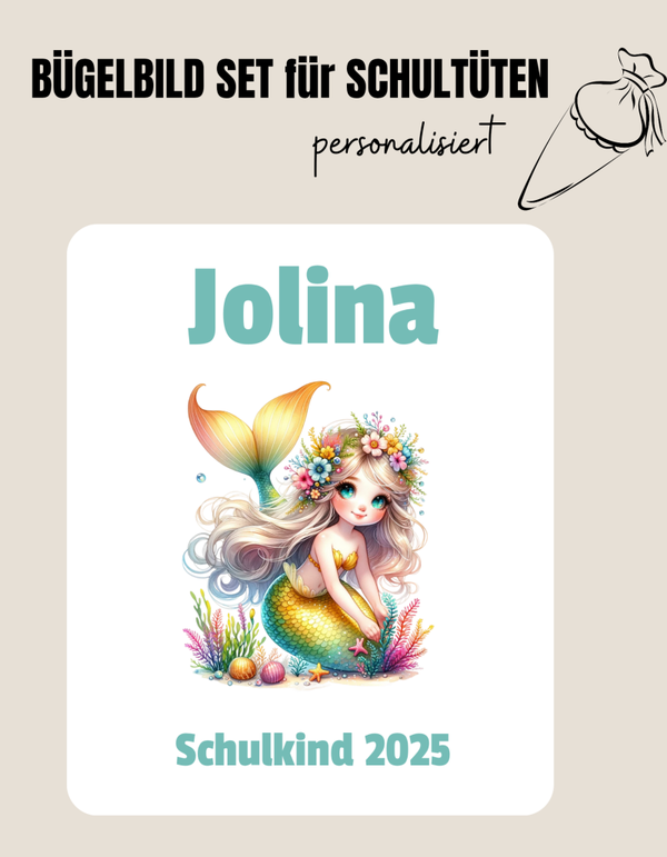Set für Schultüte *personalisiert* MERMAID CUTIE 10