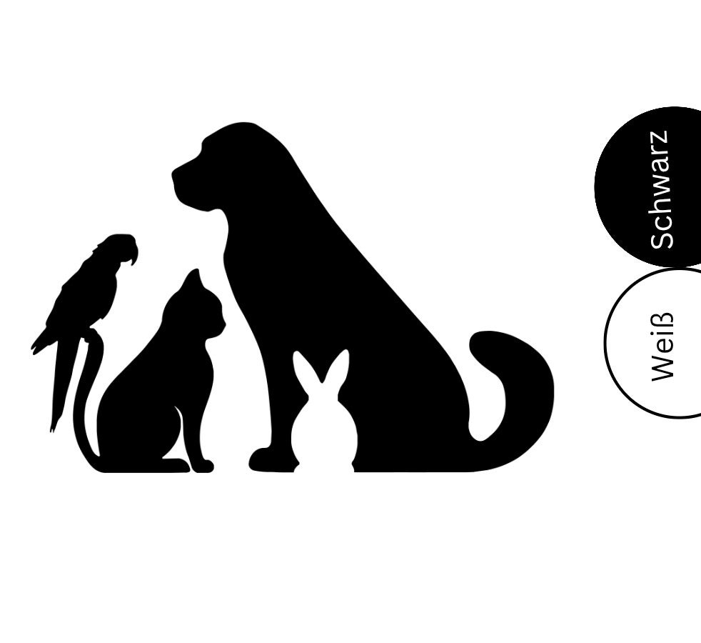 Bügelbild Schwarz / Weiß - HAUSTIERE