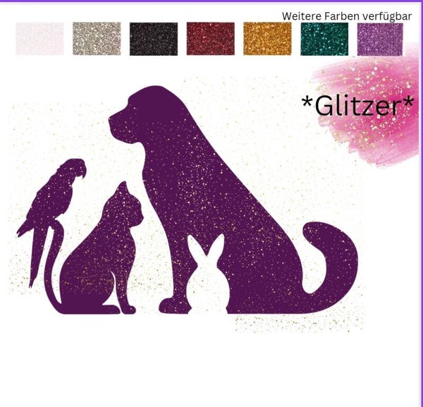 Bügelbild *GLITZER* - HAUSTIERE