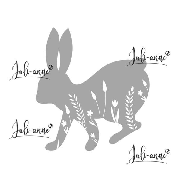 Reflektor Bügelbild - Hoppel Hase  *verschiedene Größen*
