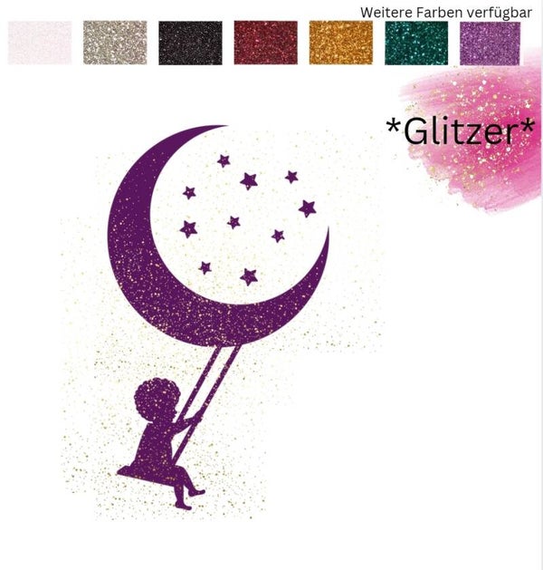 Bügelbild *GLITZER* - MOND SCHAUKEL