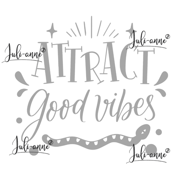 Reflektor Bügelbild - ATTRACT GOOD VIBES  *verschiedene Größen*