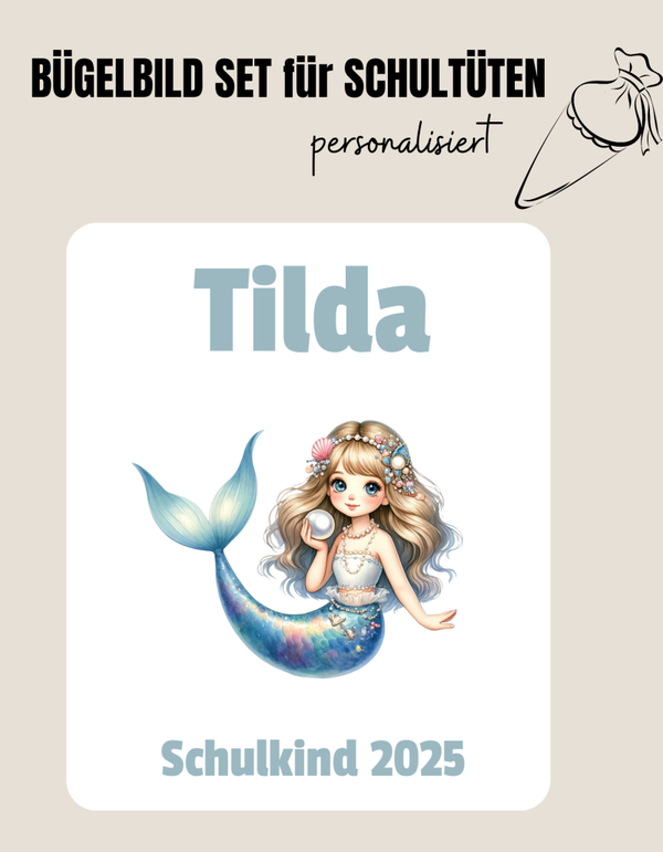 Set für Schultüte *personalisiert* MERMAID CUTIE 12