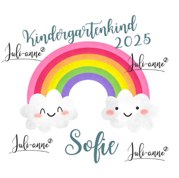 Bügelbild KINDERGARTENKIND - Regenbogen 3
