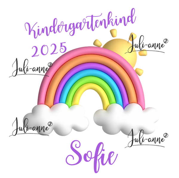 Bügelbild KINDERGARTENKIND - Regenbogen 1