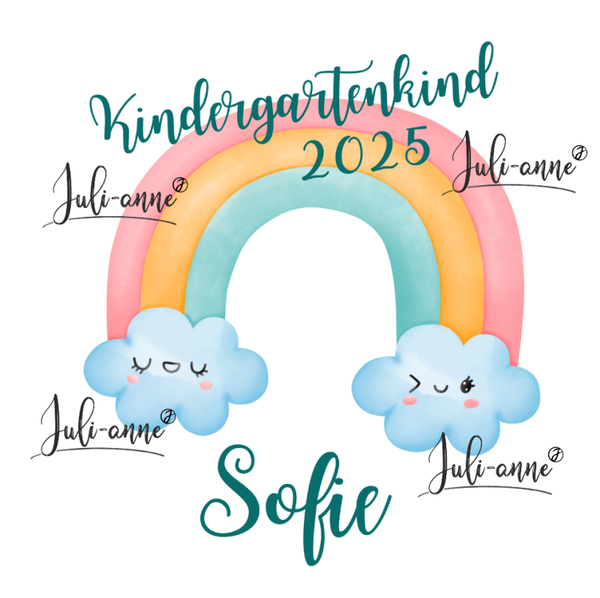 Bügelbild KINDERGARTENKIND - Regenbogen 2