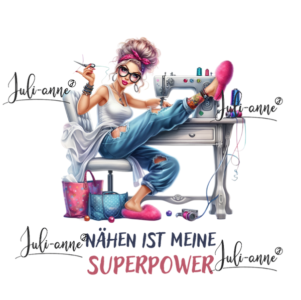 Bügelbild SEWING SISTERS - nähen ist meine Superpower