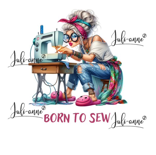Bügelbild SEWING SISTERS - BORN TO SEW