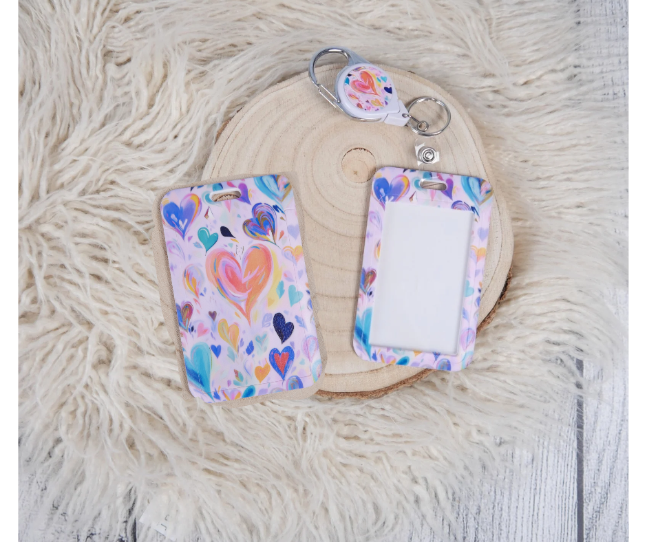 Karten-Hülle für Bus- oder Essenskarte - Herzen