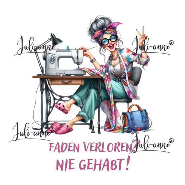 Bügelbild SEWING SISTERS - Faden verloren, nie gehabt!