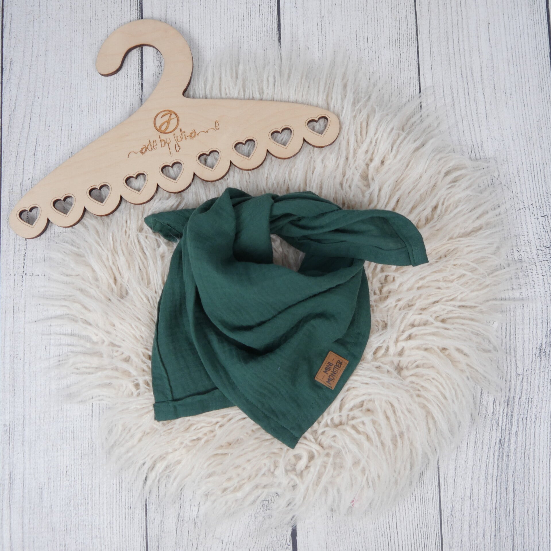 1 - 3 Jahre Musselin Halstuch Uni Dunkelgrün