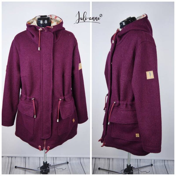 Damen Parka Walk Aubergine