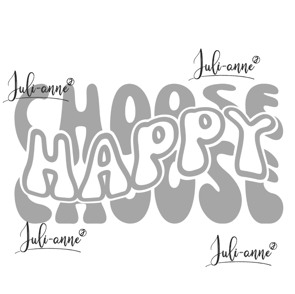 Reflektor Bügelbild - Choose HAPPY *verschiedene Größen*