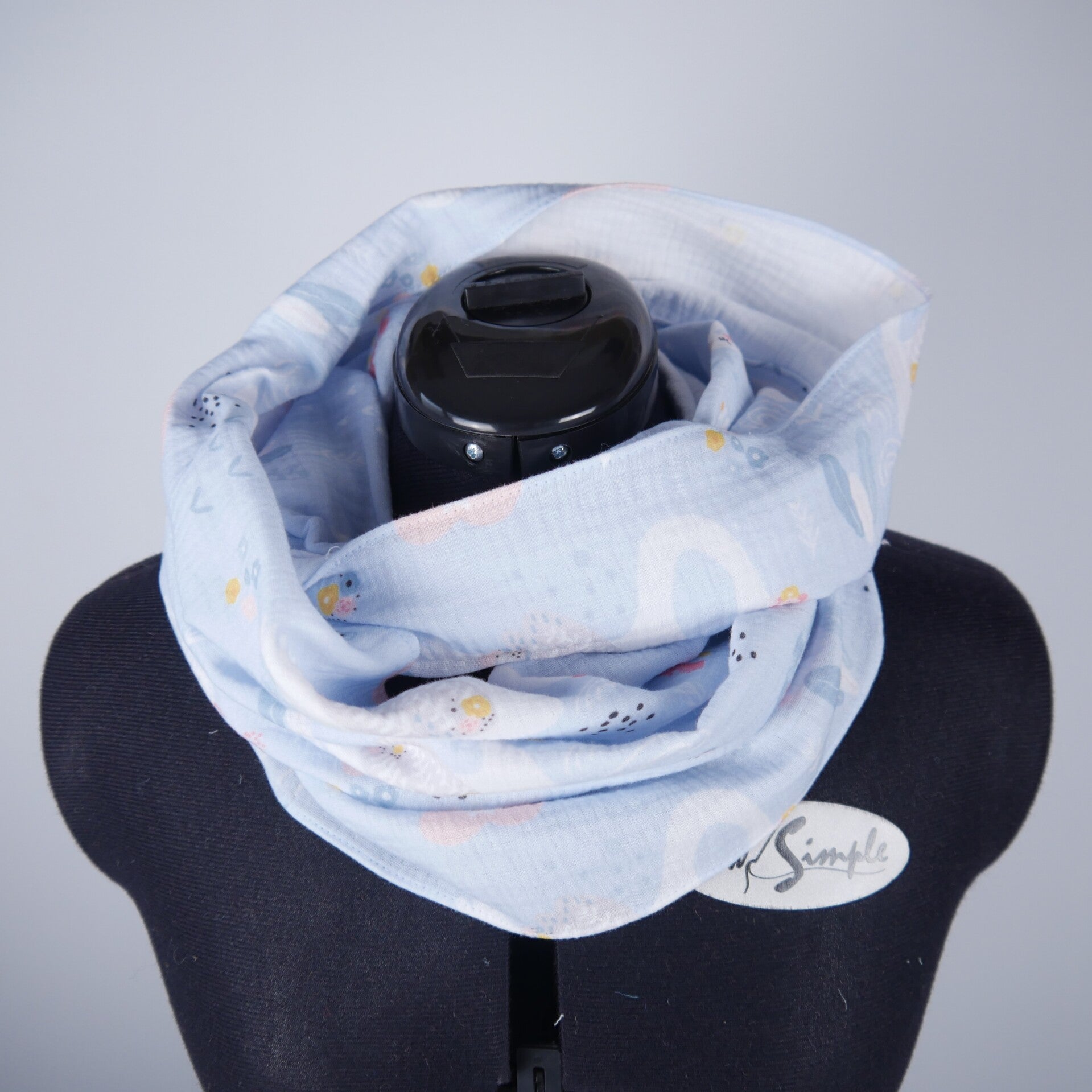 Damen: Musselin LOOP Schal - Schwan