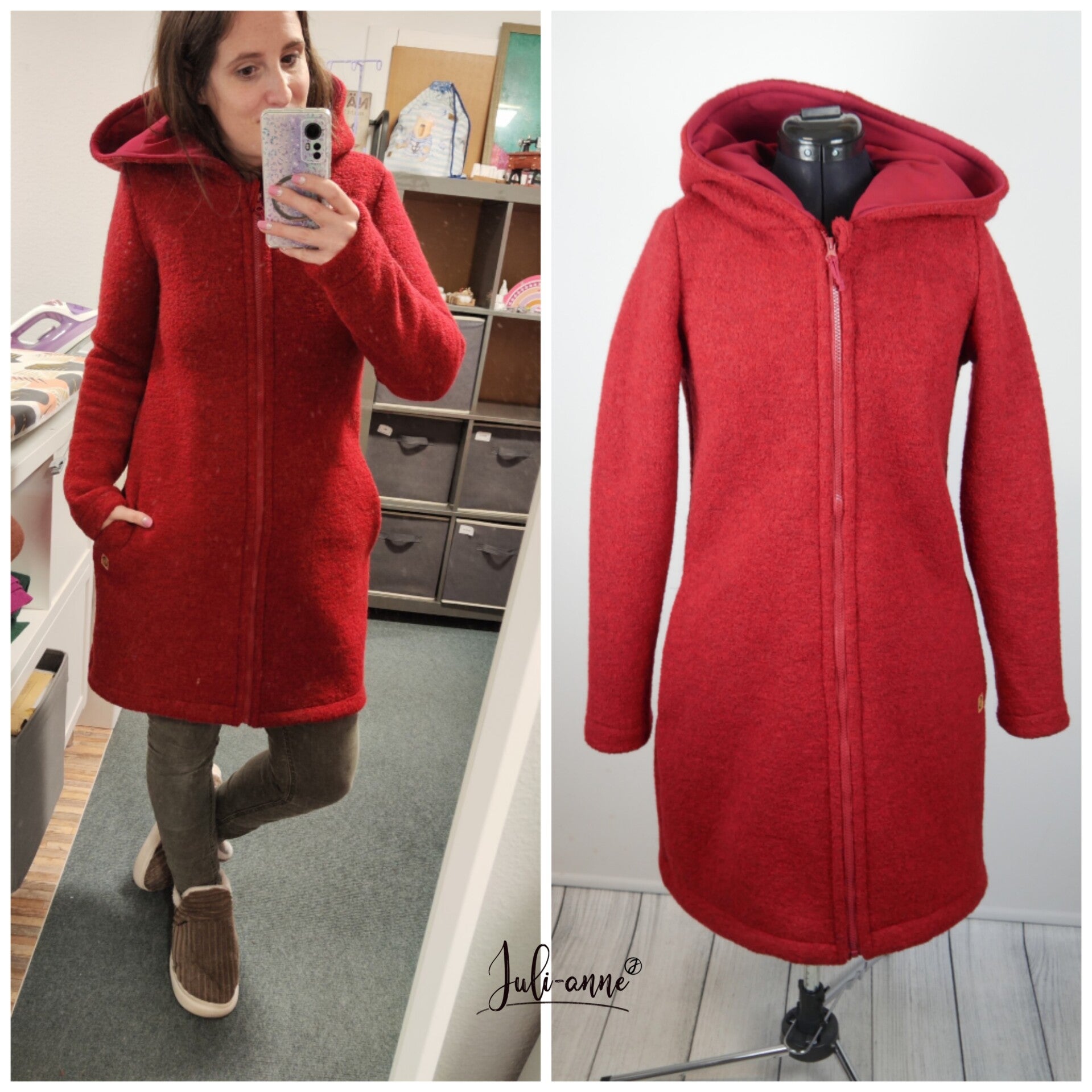 Jumi Mantel BIO Softwalk Dunkelrot #OHNE TEILUNG