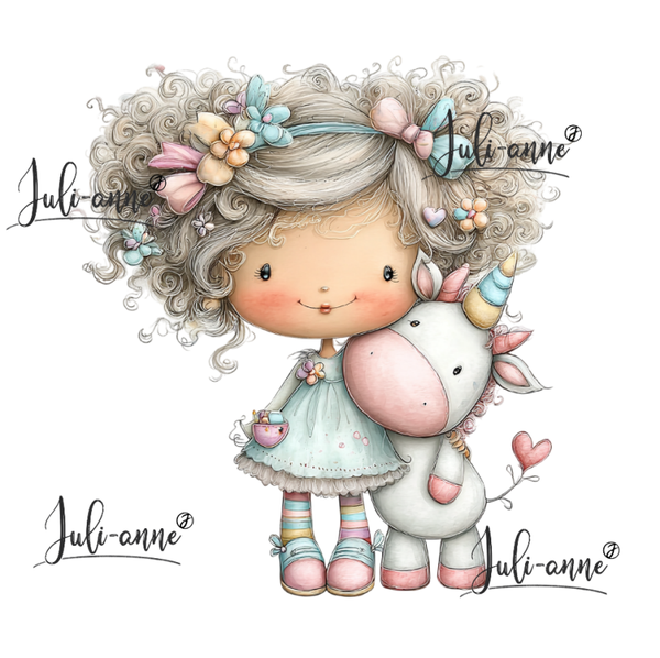 Bügelbild EINHORN MÄDCHEN 1