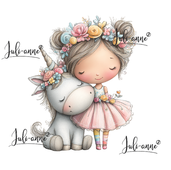 Bügelbild EINHORN MÄDCHEN 2