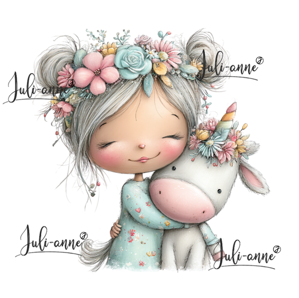 Bügelbild EINHORN MÄDCHEN 4