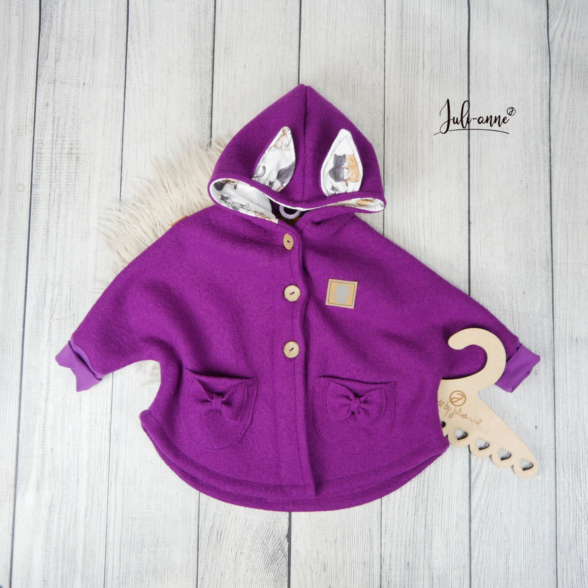 Cape Jacke Walk Fuchsia - Katze & Maus
