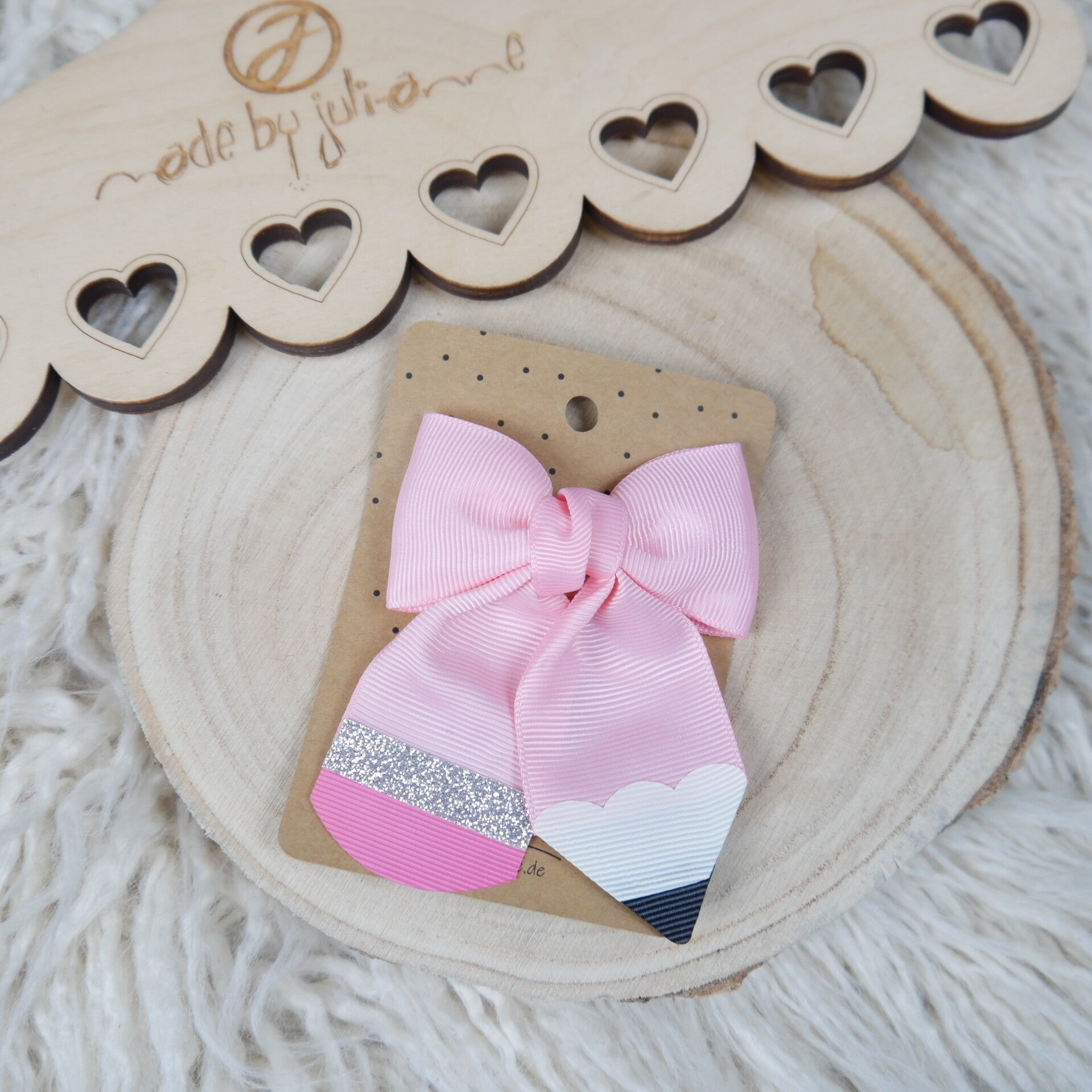 Schleifen Haar-Clip STIFT ROSA