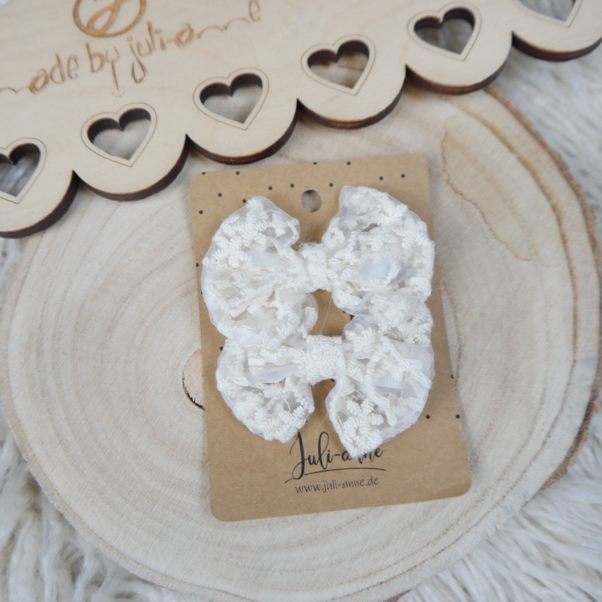 Schleifen Haar-Clip SPITZE CREME