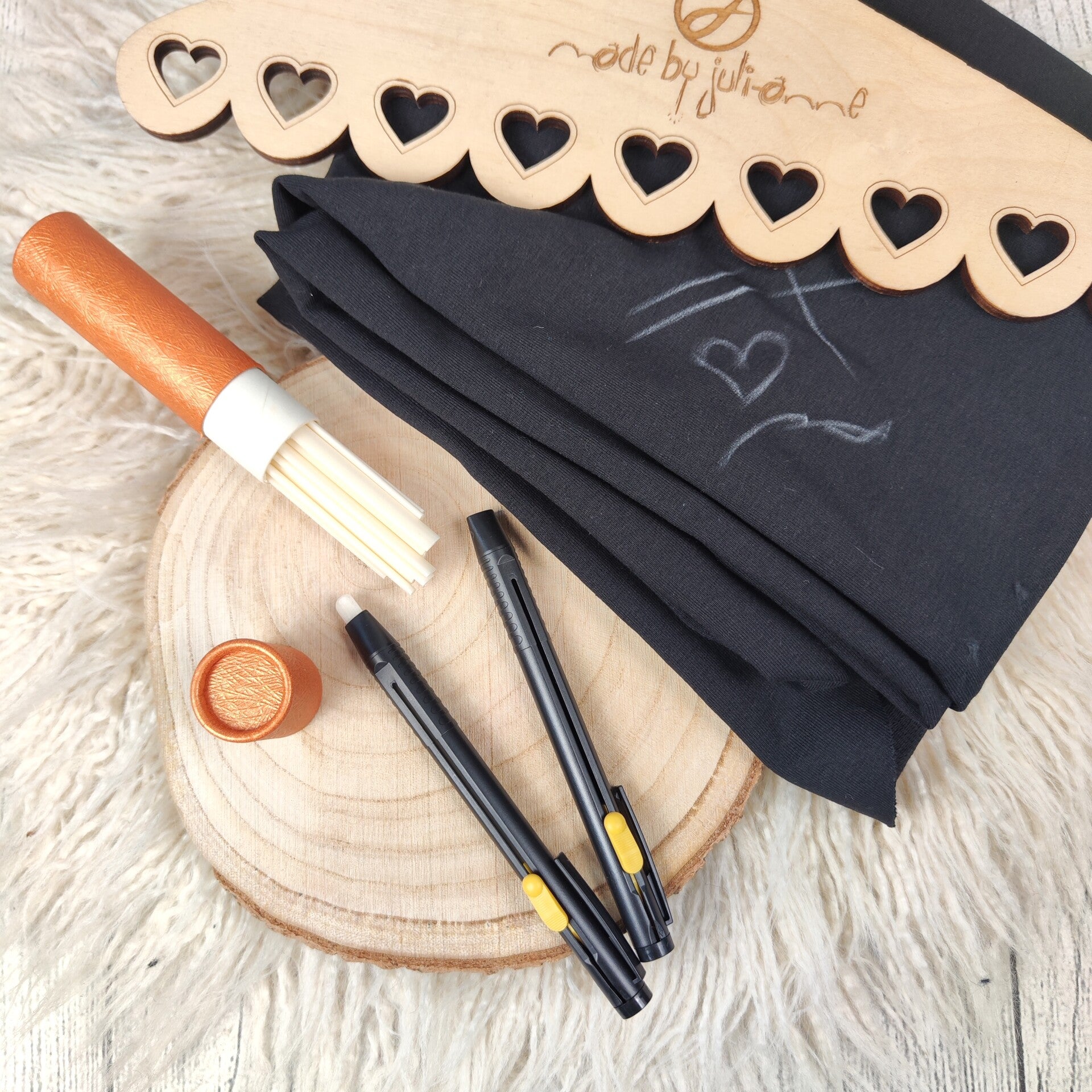 2 lösliche Wachs-Markierstifte mit Ersatzminen - weiß