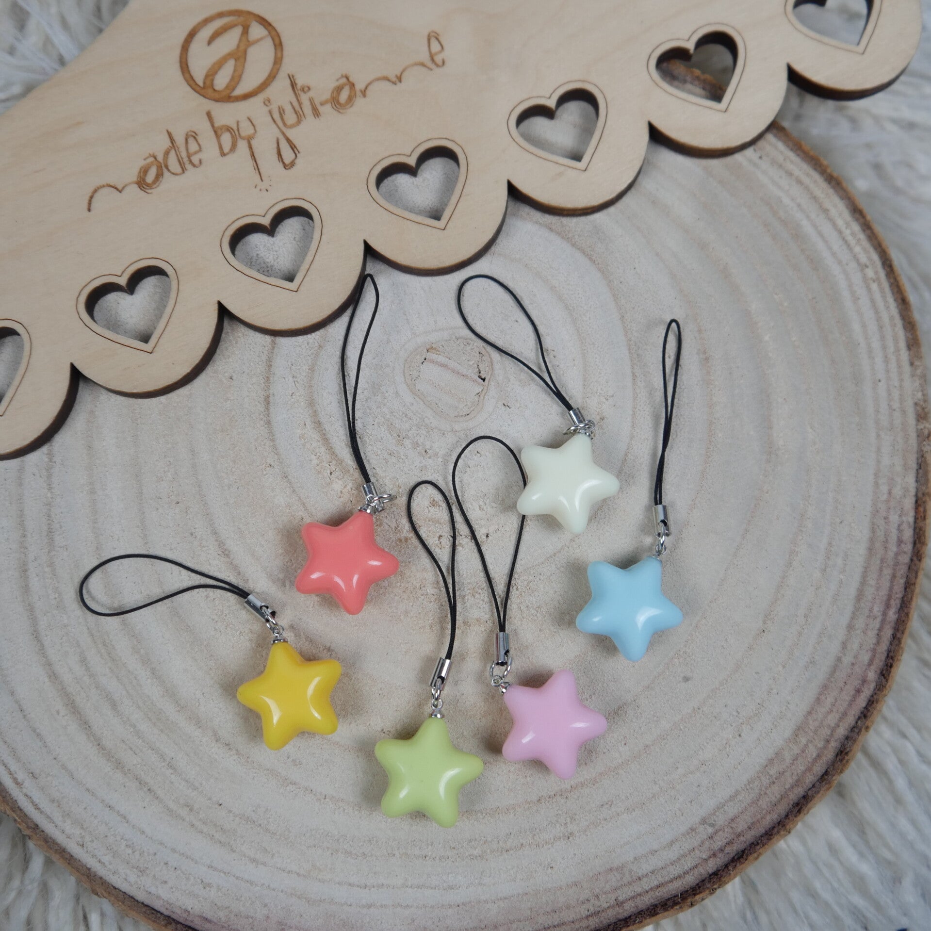 Zipper Anhänger Resin Stern Bunt