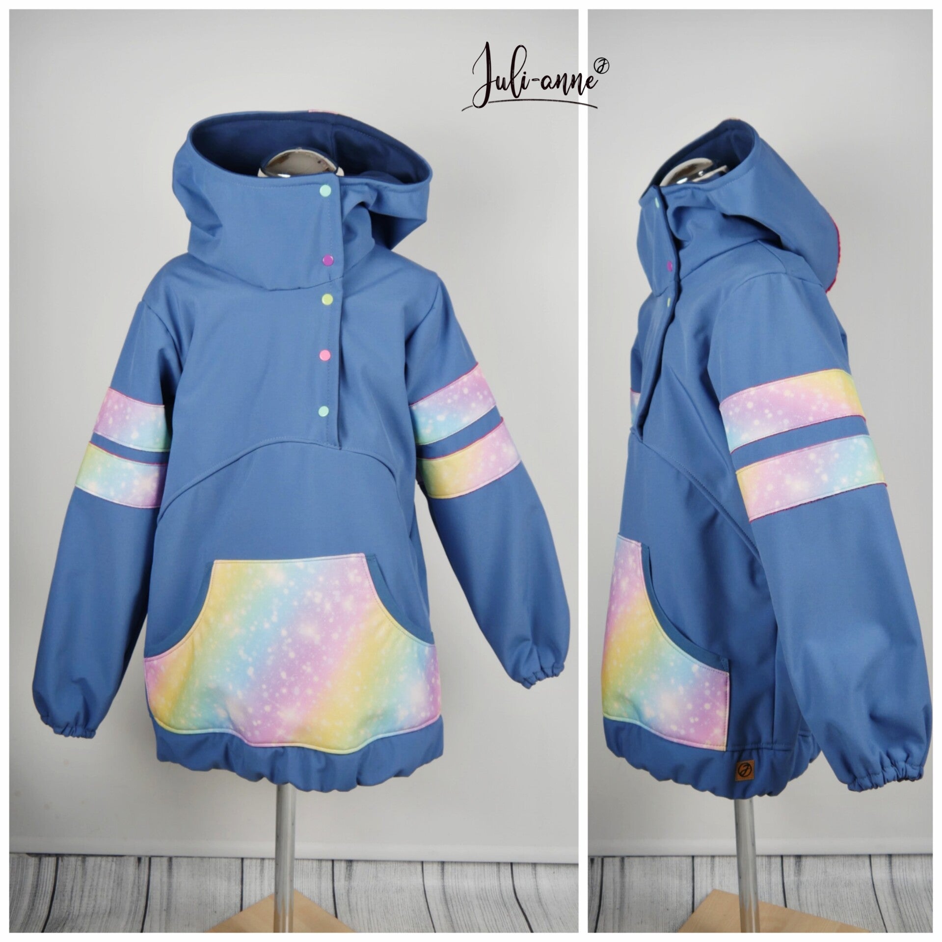 Anorak Softshell JEANSBLAU Bunt