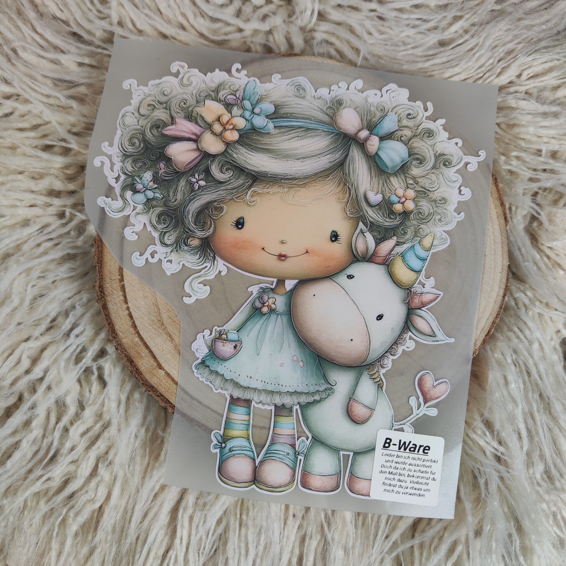 B-WARE! Bügelbild Einhorn Mädchen Gr. L