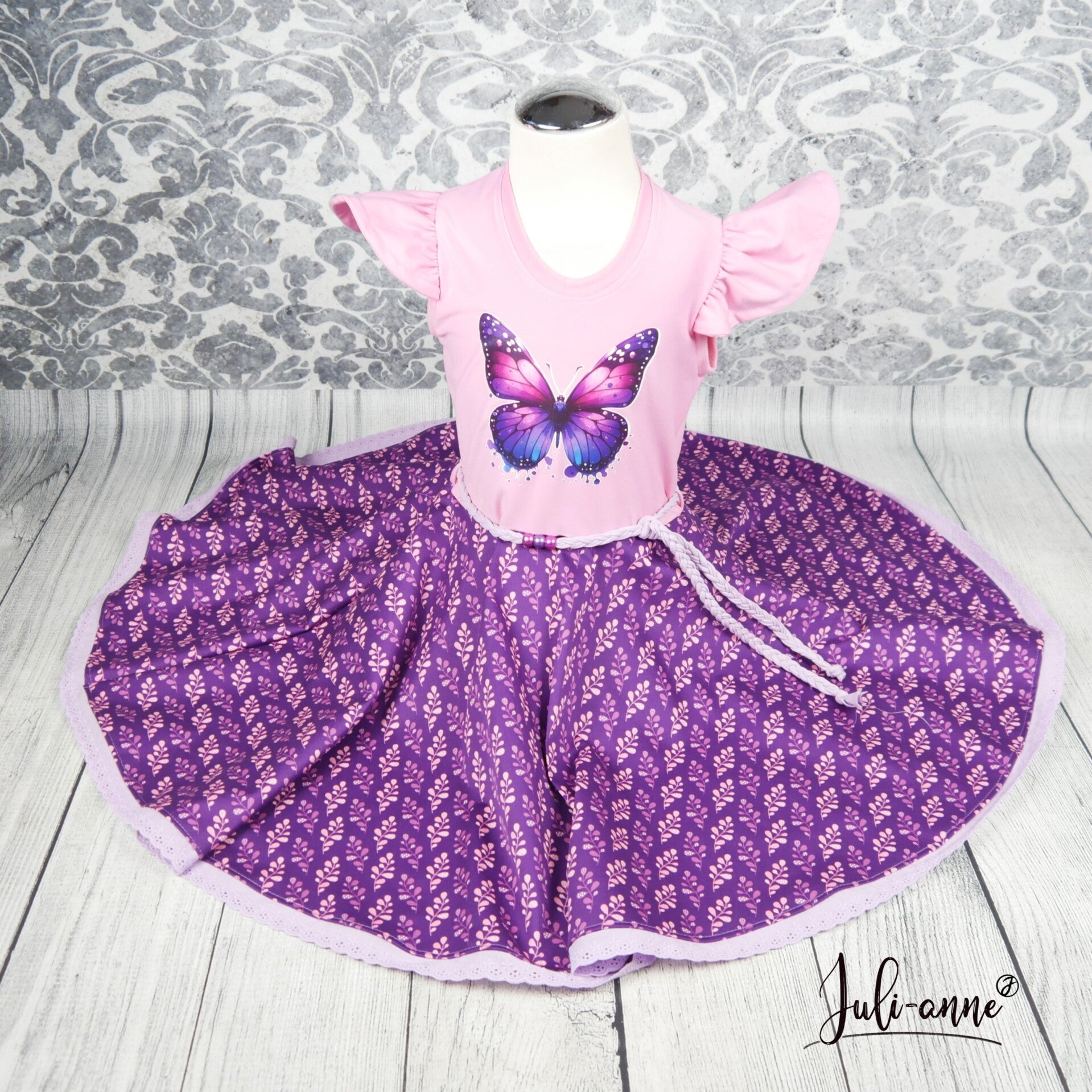 Drehkleid - Schmetterling Rosa Lila  #Einschulung Step by Step Butterfly Night Ina