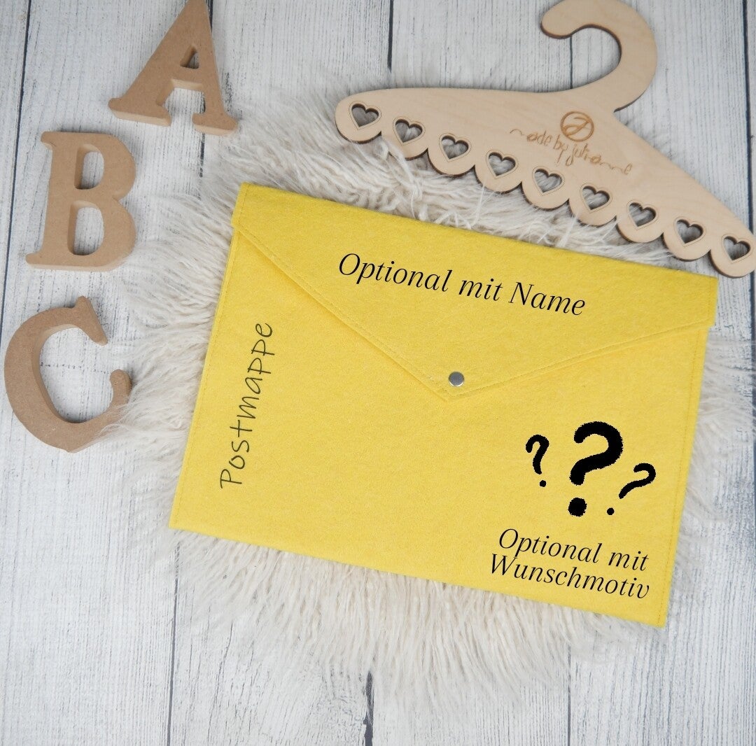 POSTMAPPE GELB  -Wunschmotiv- personalisiert